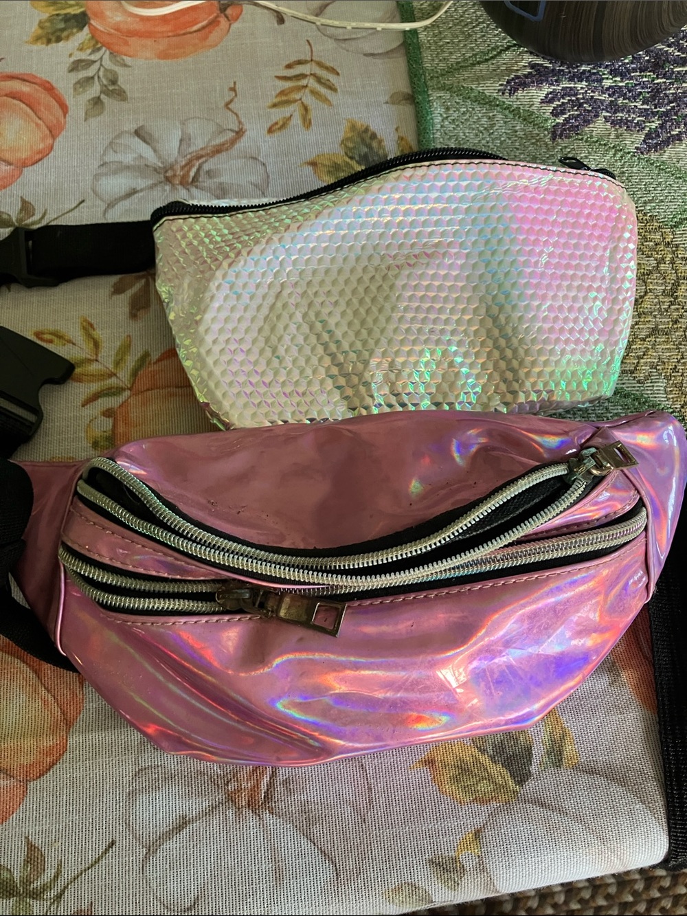 Vintage Iridescent Pink Holographic Crossbody Bag